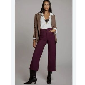 Anthropologie Maeve The Colette Cropped Wide-Leg Pants Magic Fabric, 31